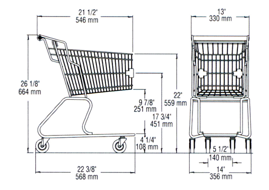 dimension panier d'épicerie MS-002