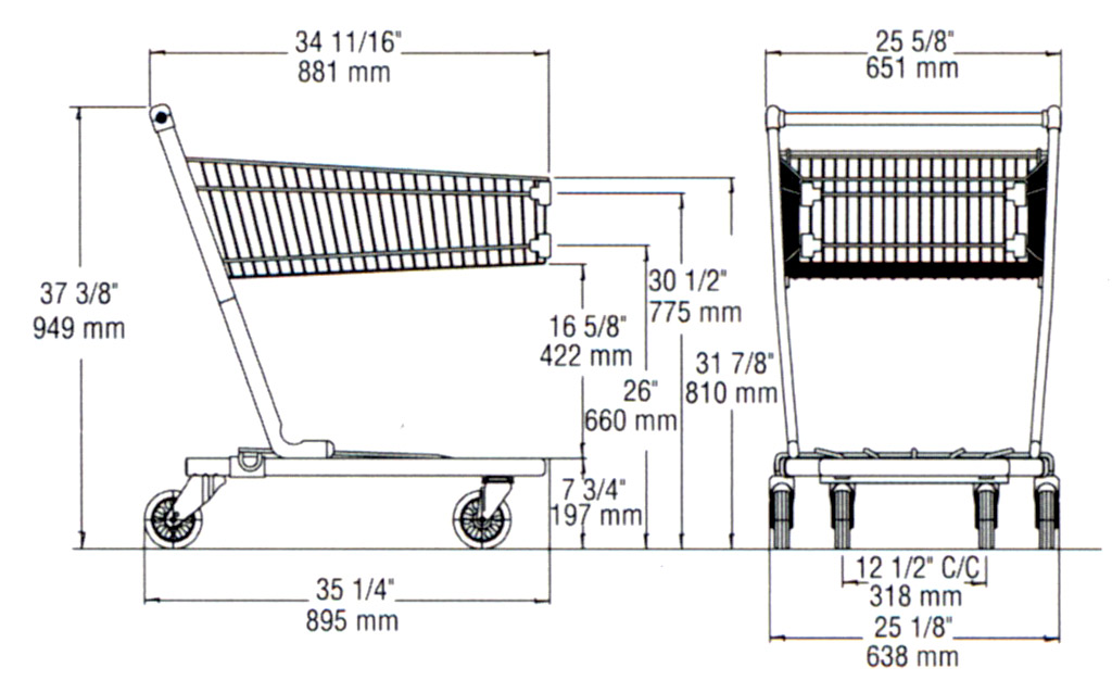 dimension panier d'épicerie MS-108