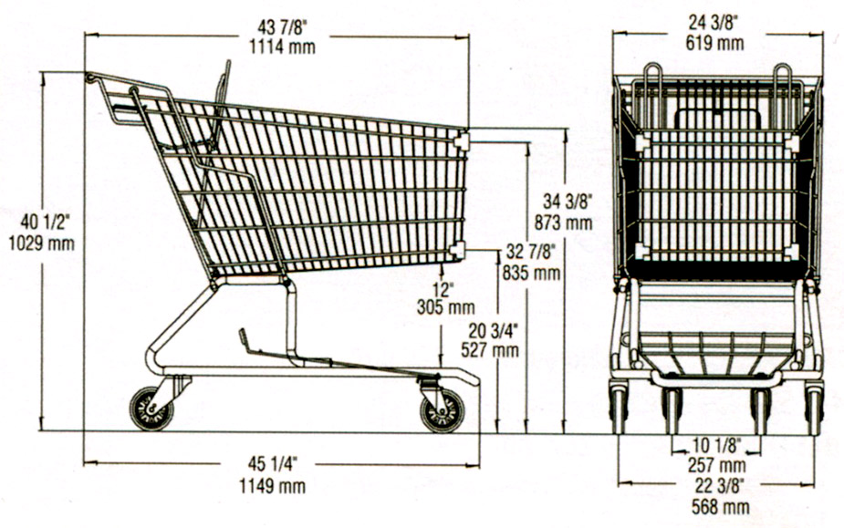 dimension panier d'épicerie MS-118