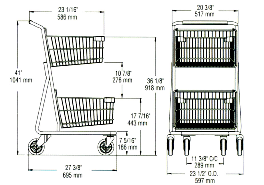 dimension panier d'épicerie MS-326-2